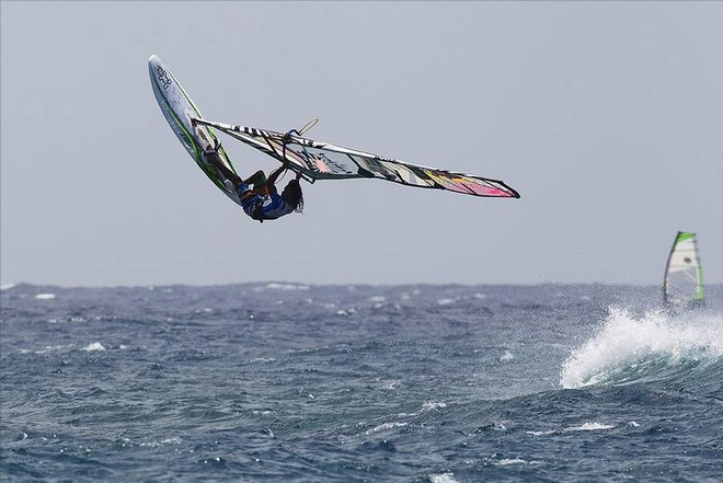 Kiri Thode back loop - PWA Costa Teguise Lanzarote World Cup 2011 ©  John Carter / PWA http://www.pwaworldtour.com